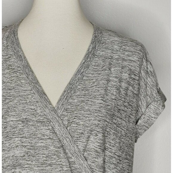 LOFT Lou & Grey Wrap Jersey Dress S Heather Gray Casual Sporty - Picture 3 of 7